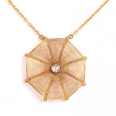 24k gold necklace spider web by mehmet unver