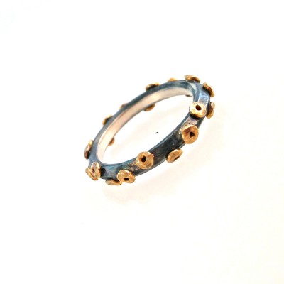 24k gold with silver circle ring